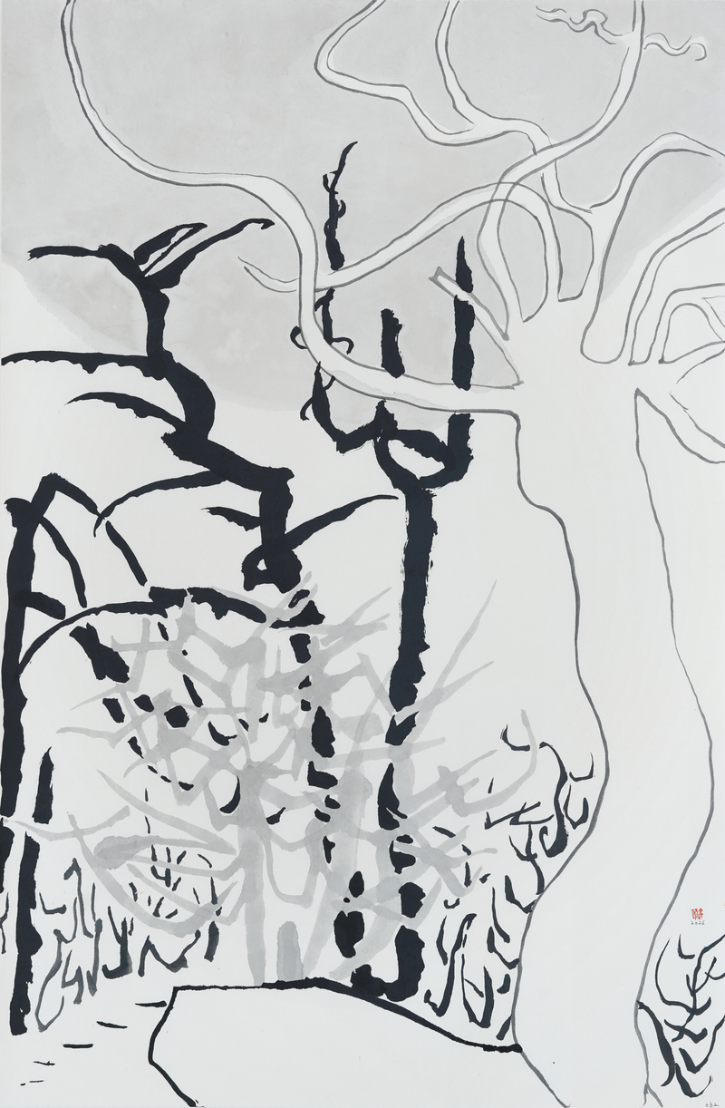 장병언, structure landscape 032, ink_on_paper, painting, 2026